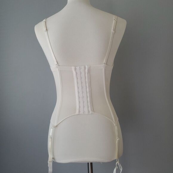 Victoria's Secret White 3 PC Vintage Bridal 34C Bra Corset Large Garter Belt Set - Picture 15 of 16
